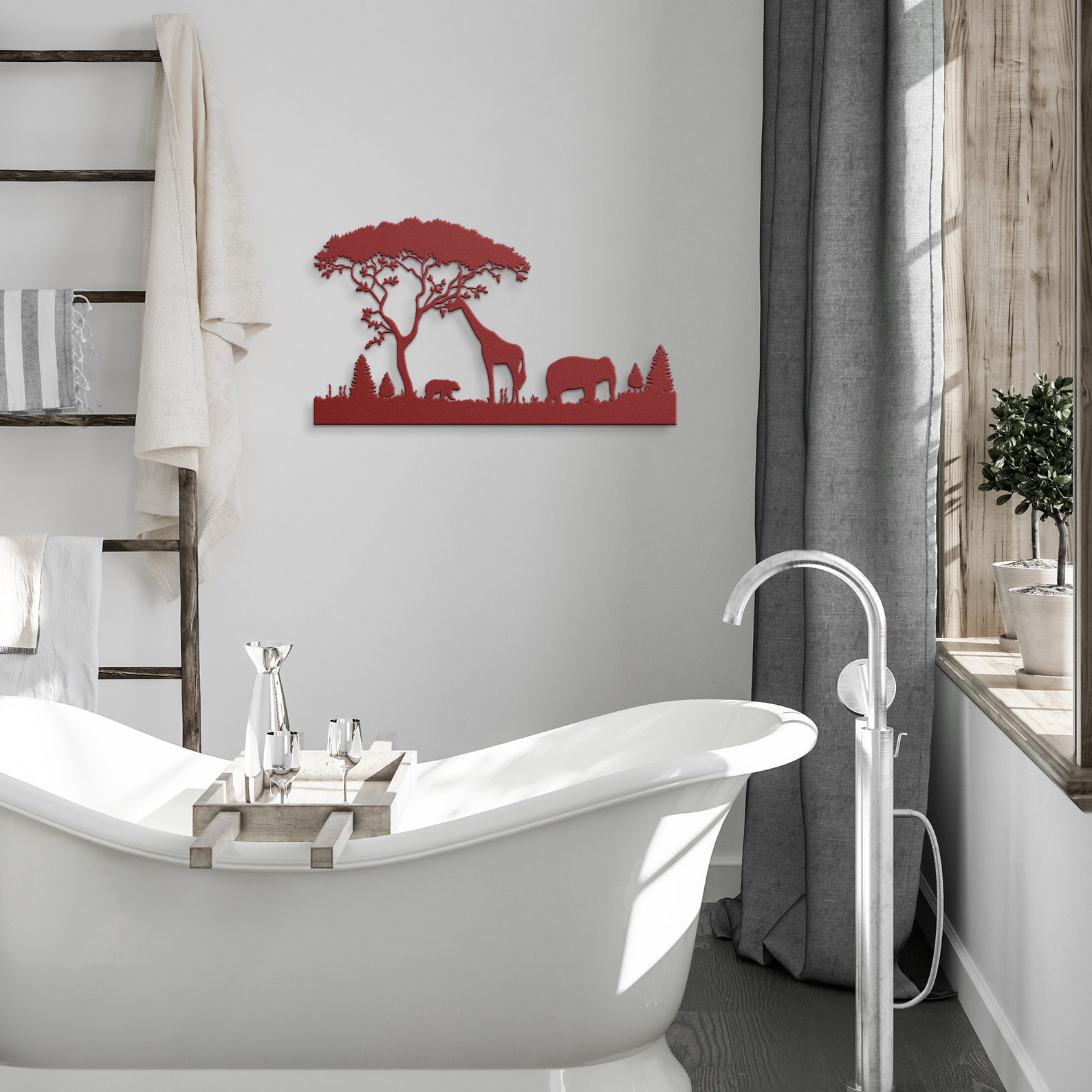 Wildlife Scene Metal Wall Art Animals Metal Wall Decor - Etsy