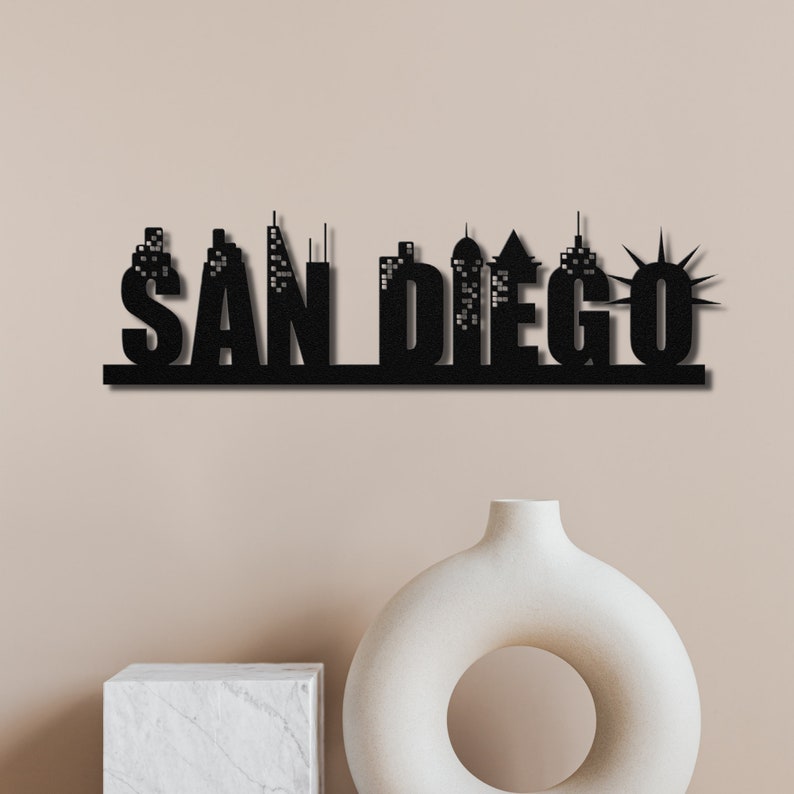 Metal Wall Art San Diego Wall Decor Home Wall Hangings Etsy