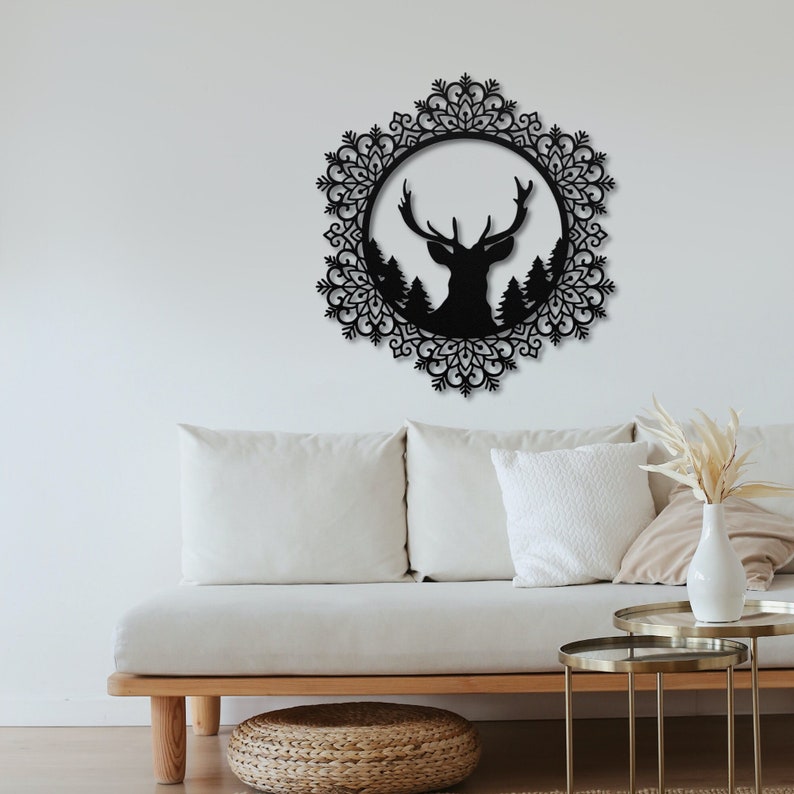 Decorative Christmas Deer Metal Wall Art Wall Hangings Etsy