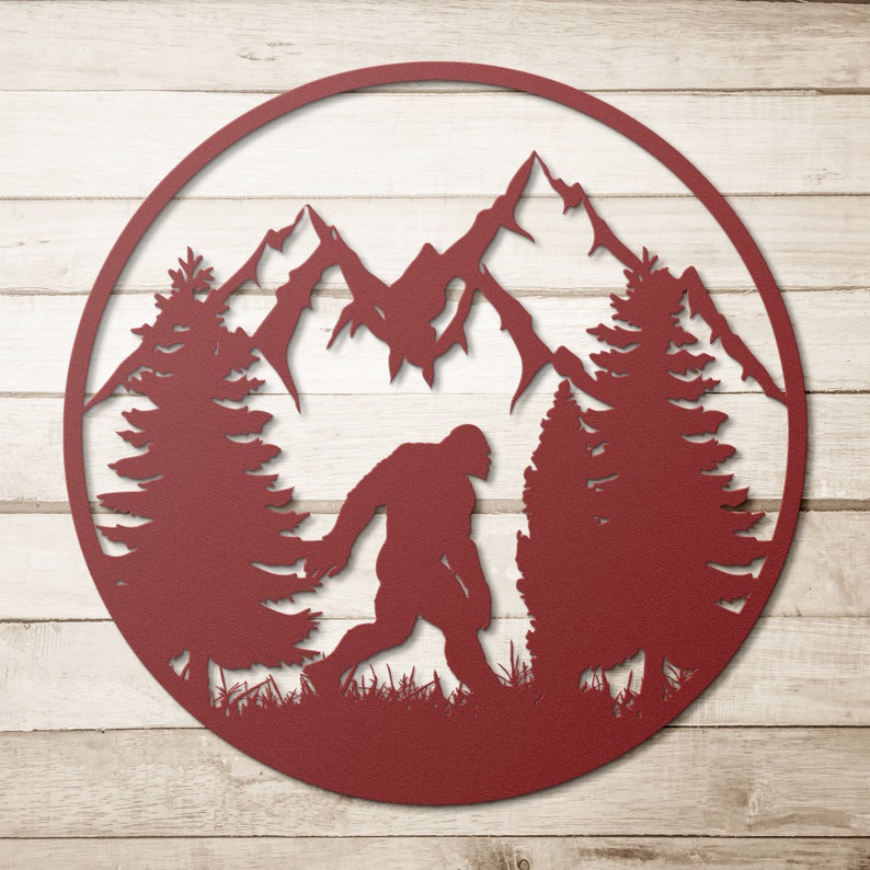 Bigfoot Metal Wall Art Mountain Forest Wall Hangings Gifts Etsy