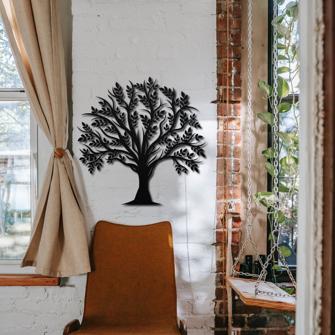 Oak Tree Metal Wall Art Tree Decoration Wall Hangings Etsy