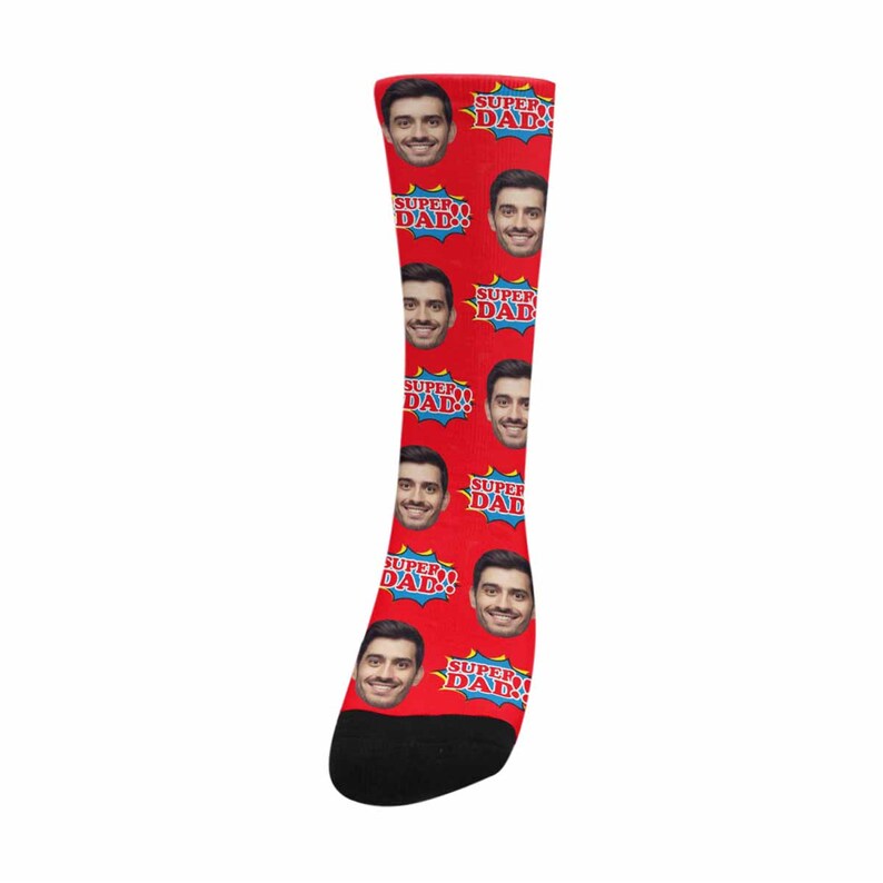 Custom Printed Socks,Personalized Face Socks,Customized I Love Dad Socks Unisex Funny Crew Sock Gifts,Gift for HimHerBirthday,Fathers Day