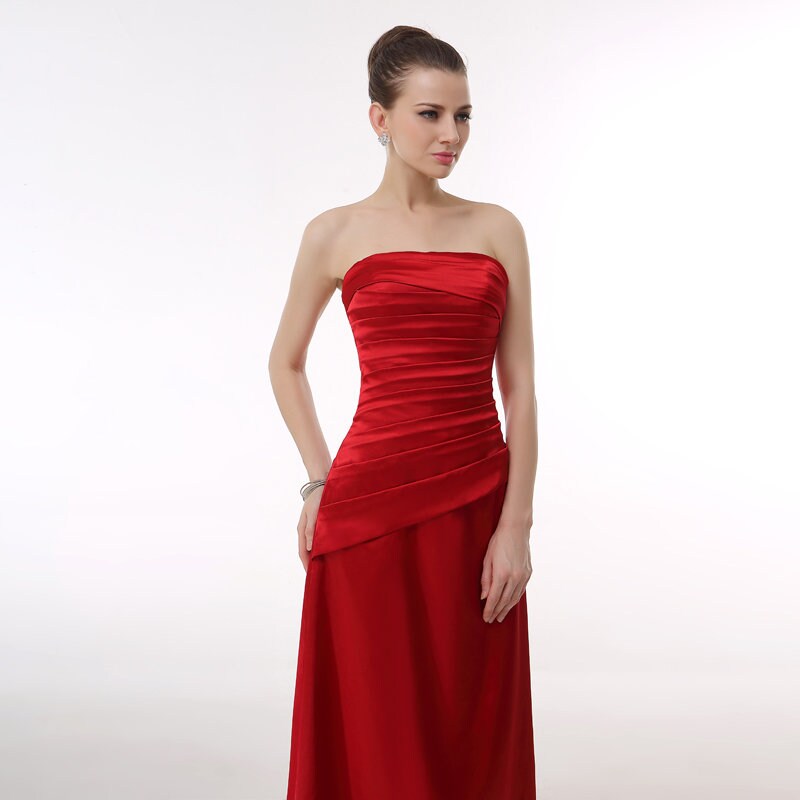 red chiffon ball gown