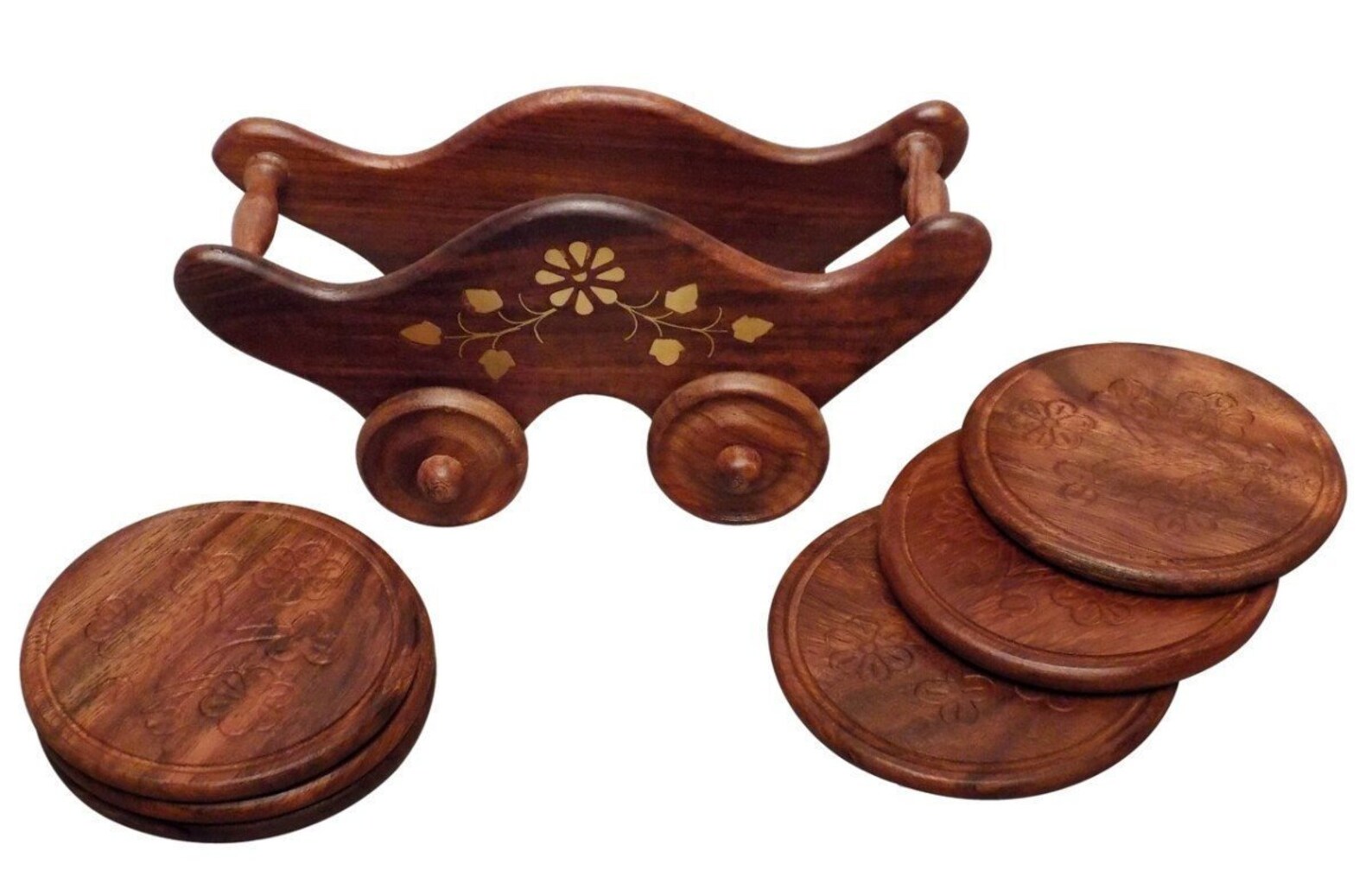 Wooden Tea Coaster Set for Kitchen Decor Item Etsy