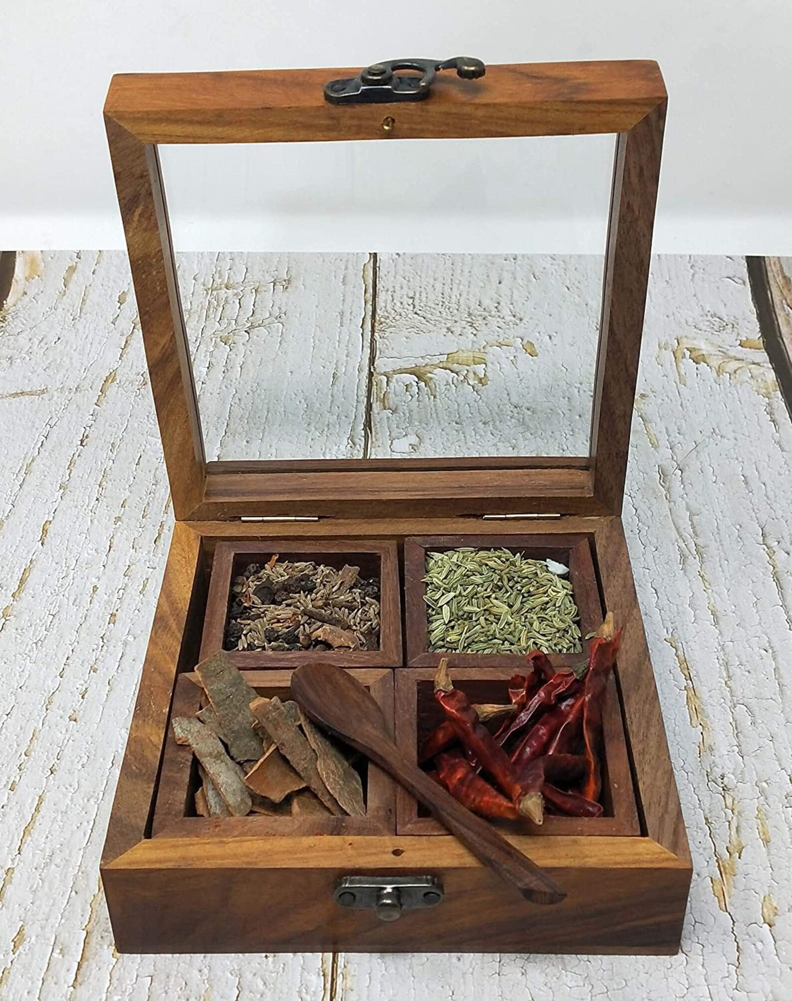 Wooden Spice Boxes HUB Utility Spice Masala Dani Rack Dry Etsy