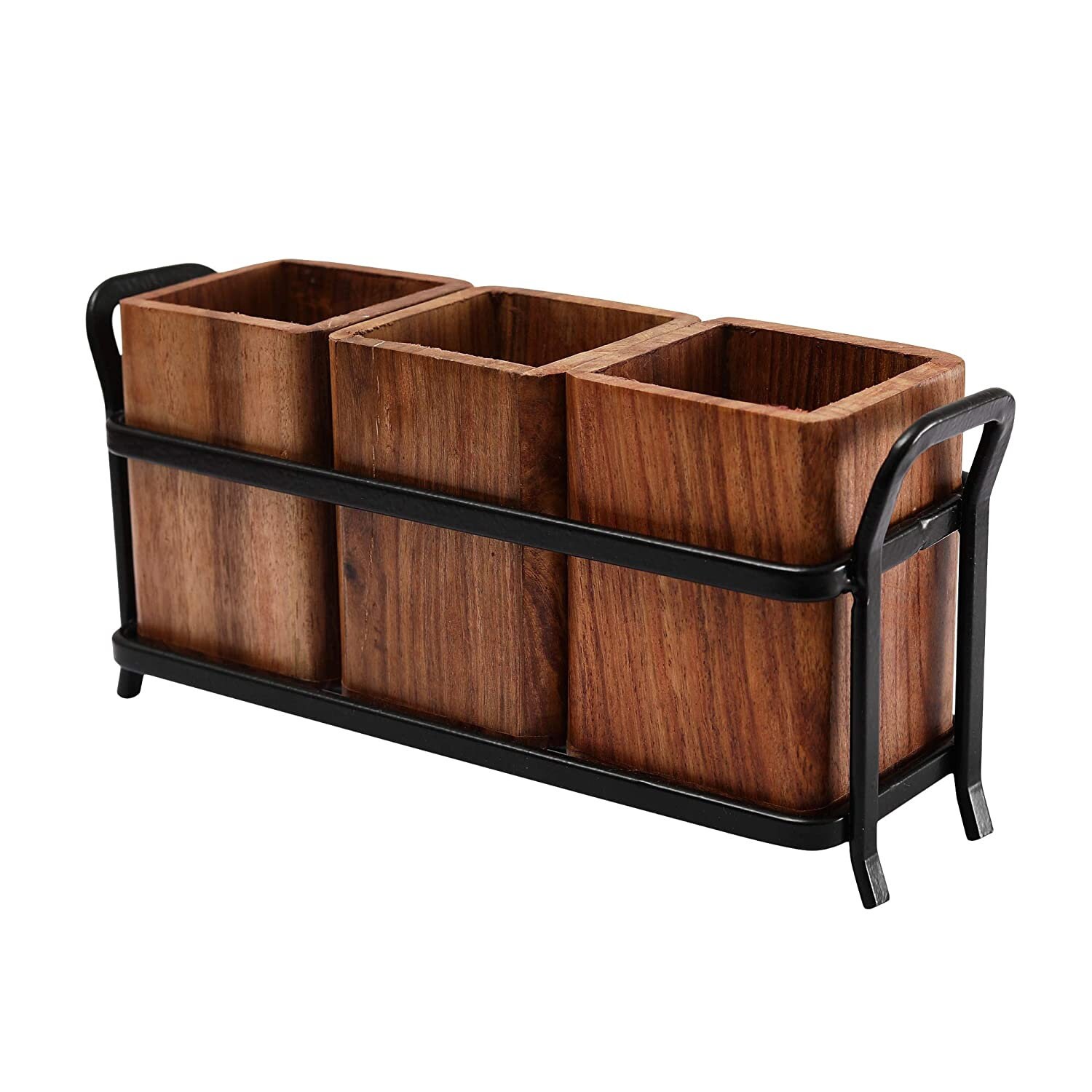 Wood Art Store Wooden Cutlery Holder for Dining Table With 3 Etsy UK