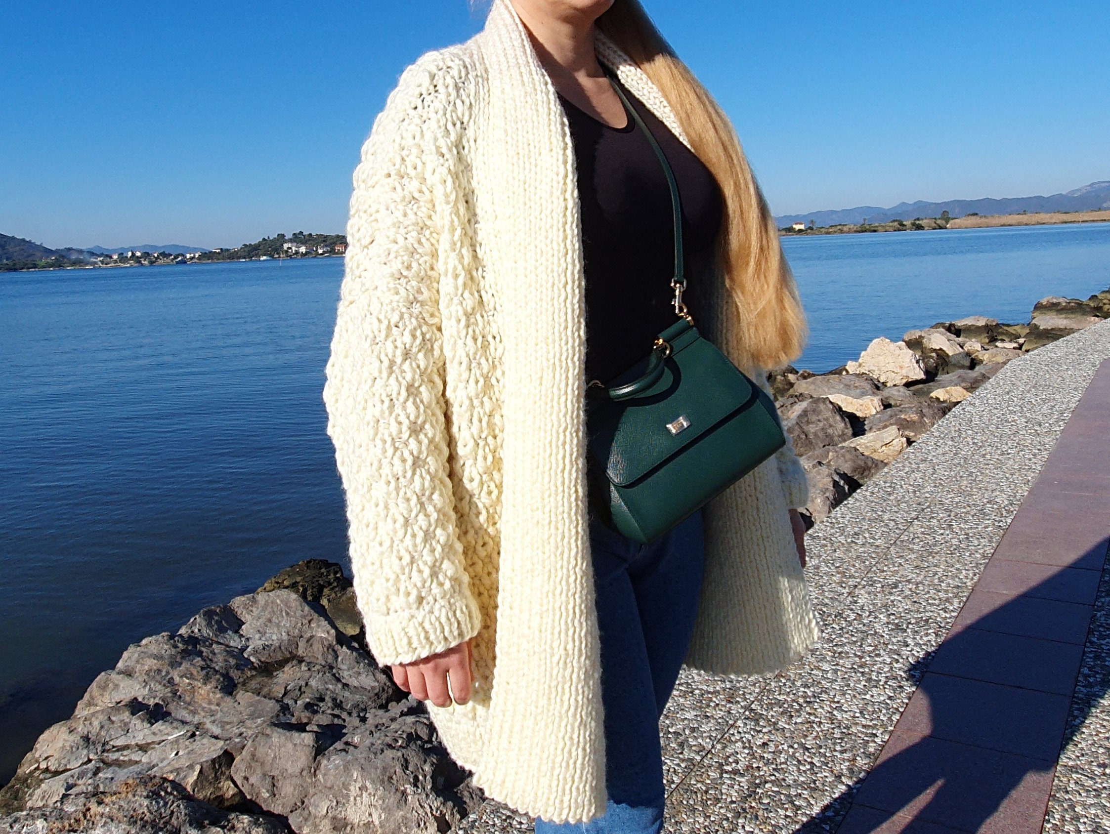 Knitting Pattern Plus Size Long Cardigan White Cardigan Etsy