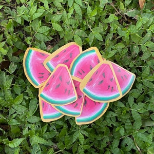 Niedliche Wassermelone Aufkleber | Obst-Aufkleber | Matte Laptop Aufkleber | Sommerfrucht | Wasserfeste Planer Aufkleber | Wasserflasche Sticker