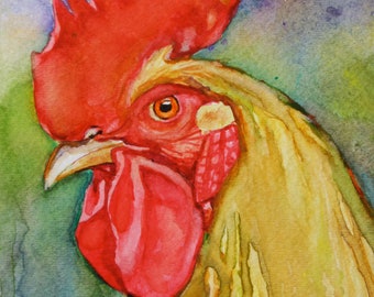 Chicken painting, Rooster painting, Chicken Art, rooster painting, farm art