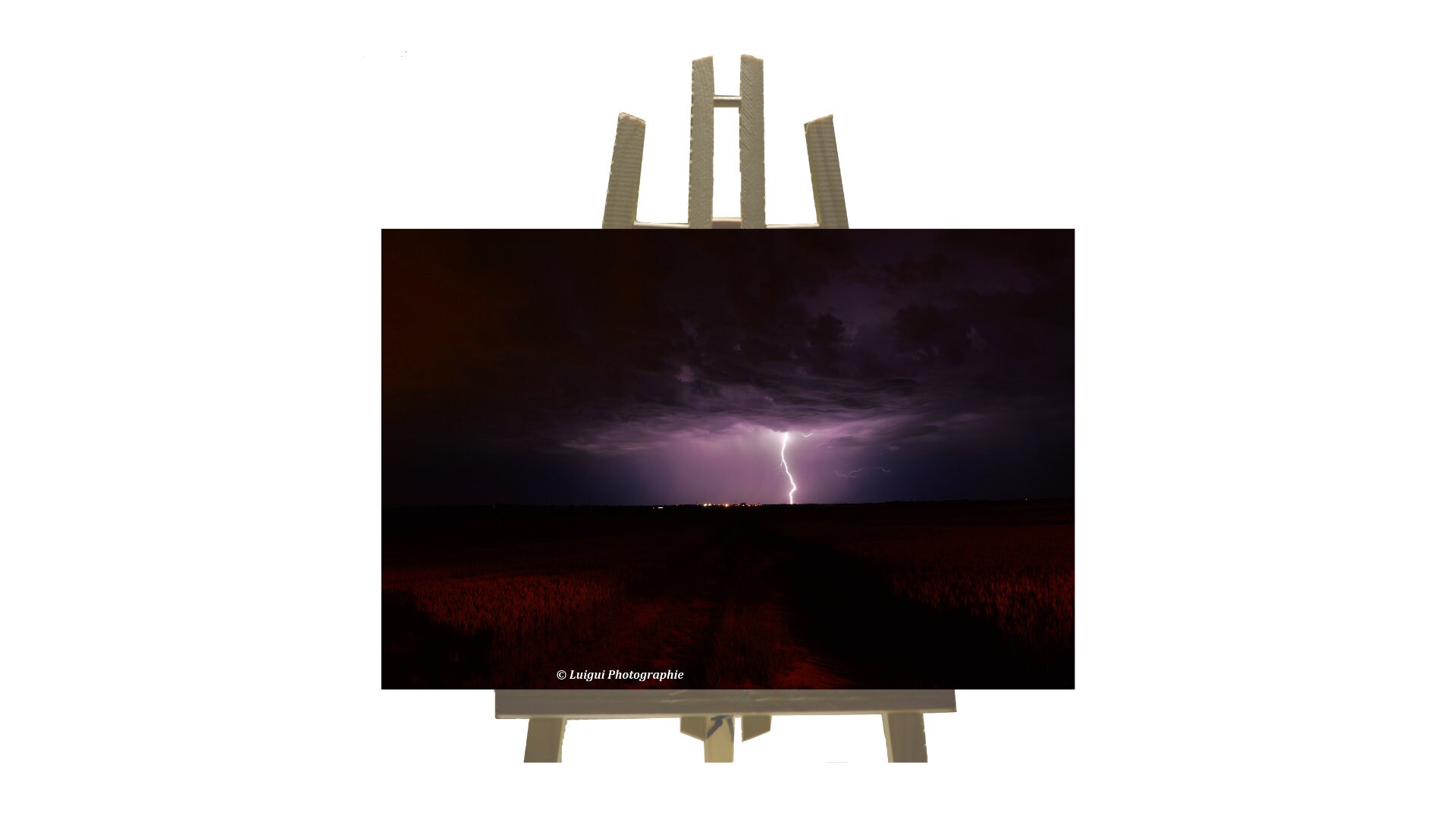 Photographie 40x60 Pvc | Photographie de Nuit Purple Storm Rendu Réel Tableau Nature