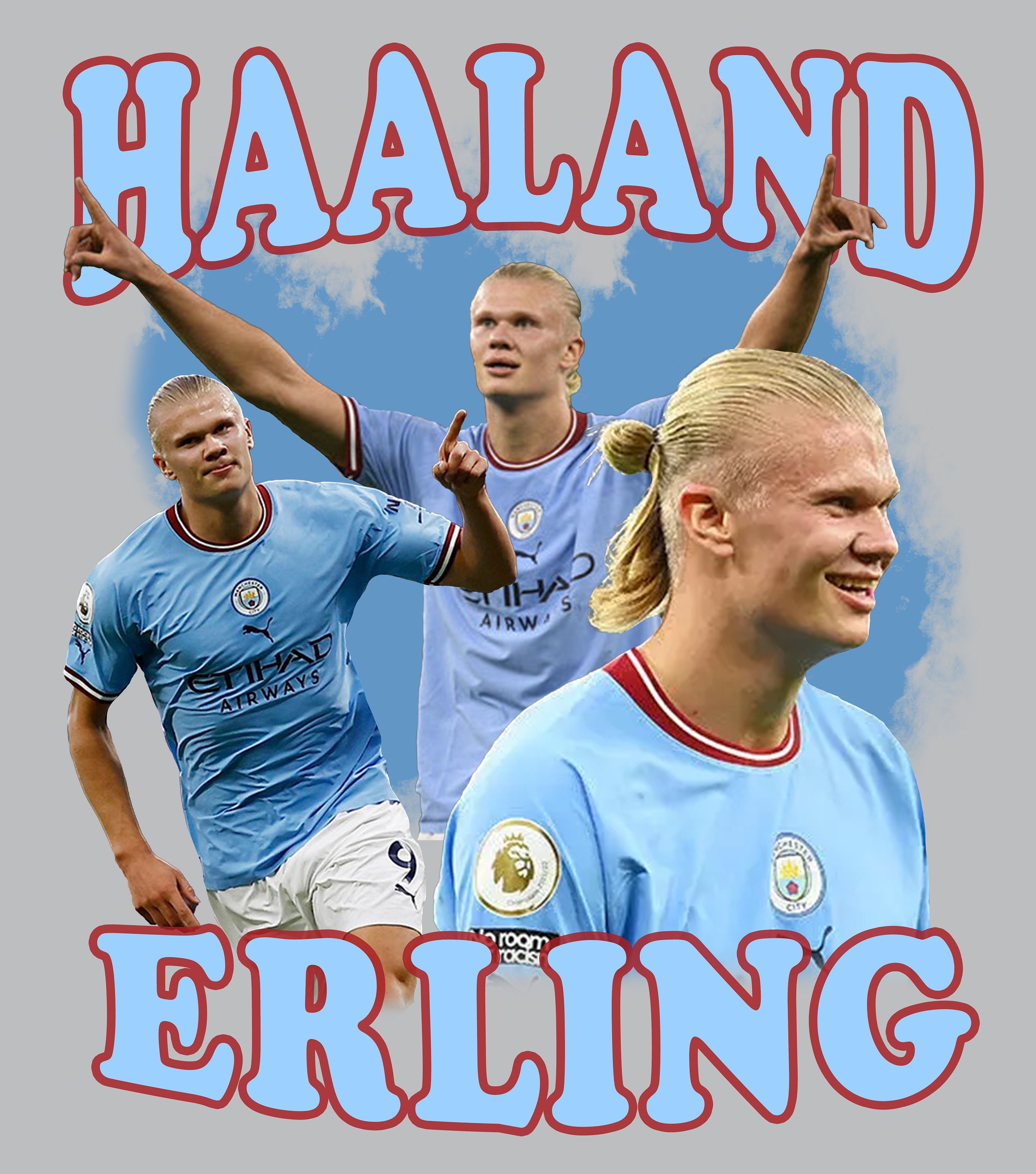 Erling Haaland PNG T-shirt PNG Bootleg T-shirt PNG - Etsy Israel