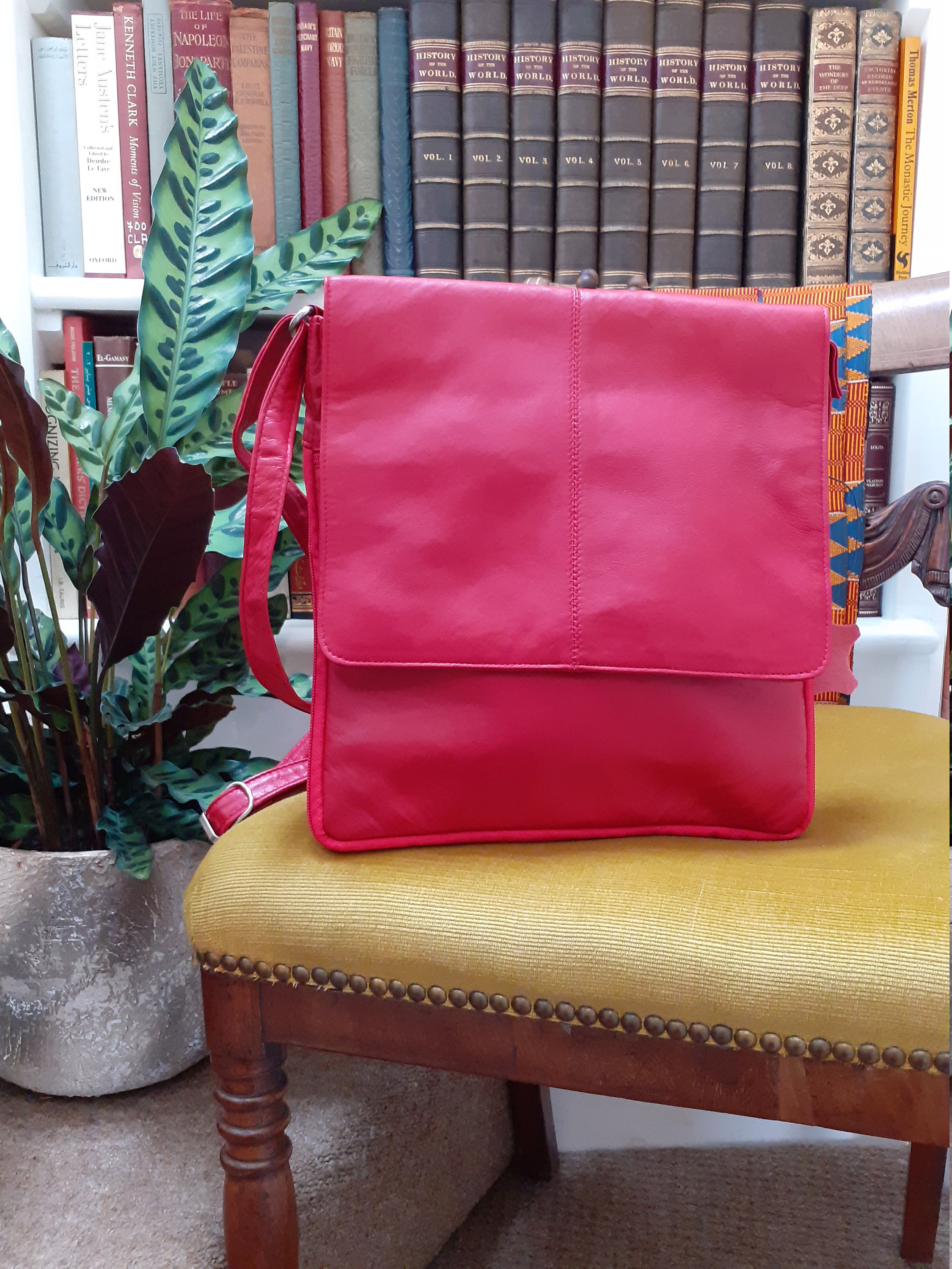 XL Soft Leather Cross Body Bag With Three Extra Zipped Etsy