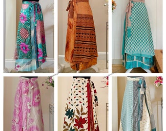 Groothandel Vintage Indiase Zijden Maxi Rok Boho Rok, Bloemen maxi rok, Hippie Rokken, Boho Zomerrokken verdomd goede garenrokken