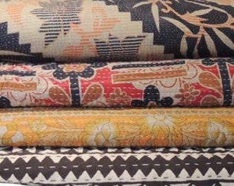 Reversible Vintage Kantha Quilts UNIKAT LOS 5 PC Schwere Gudri Wirft Decken