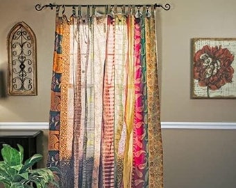 Cortinas sari de seda hechas a mano