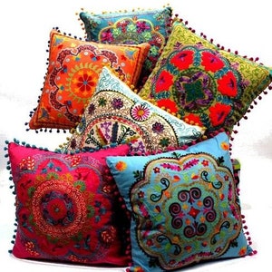 Wholesale Lot Of Suzani Handmade Heavy Embroidered Cushion Covers 16X16