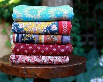 vintage Kantha Quilt Decke Sari Decke Wendedecke Kantha werfen
