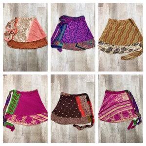 short mini Skirt Indian Women Wrap Skirts Vintage Silk Bohemian Hippie Beach Magic short Dress summer skirts women Silk Wrap Skirt