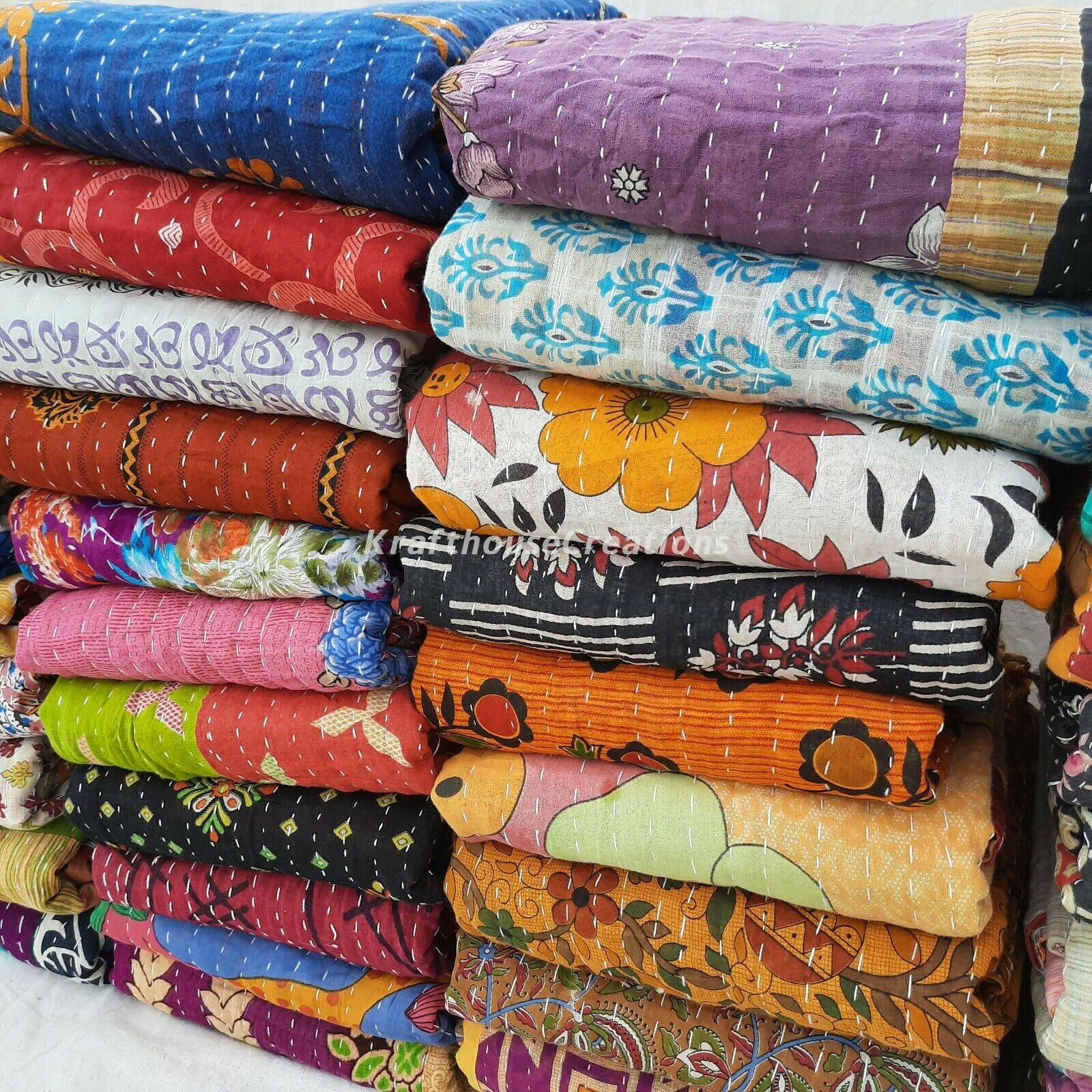 Kantha Quilts Kantha Blankets Cotton Printed Throws Etsy