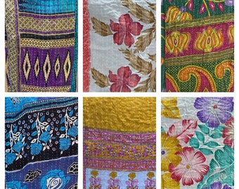 Wholesale Lot Of Indian Handmade Vintage Kantha Quilts Gudri Saree Made Kantha Blanket Décor Throws Bohemian Kantha Blankets