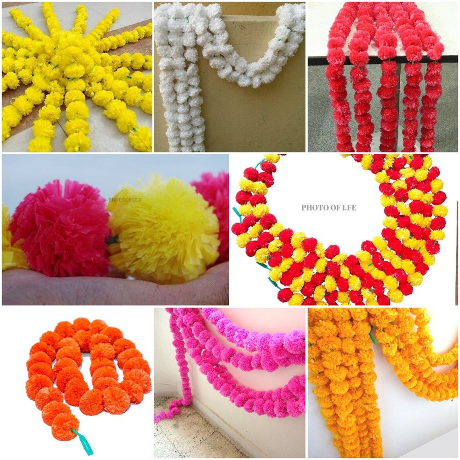 80 Pcs Artificial Marigold Flower Garlands Vine Wedding Indian Etsy UK