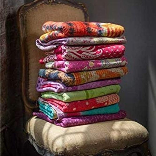 All Color way Kantha Vintage Quilts, Vintage Kantha Quilt, Sari Bettdecke, Sundance Kantha Werfen Recycle Baumwollstoff,