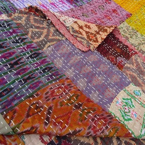 Patola Indische Seide Sari Kantha Bild 5