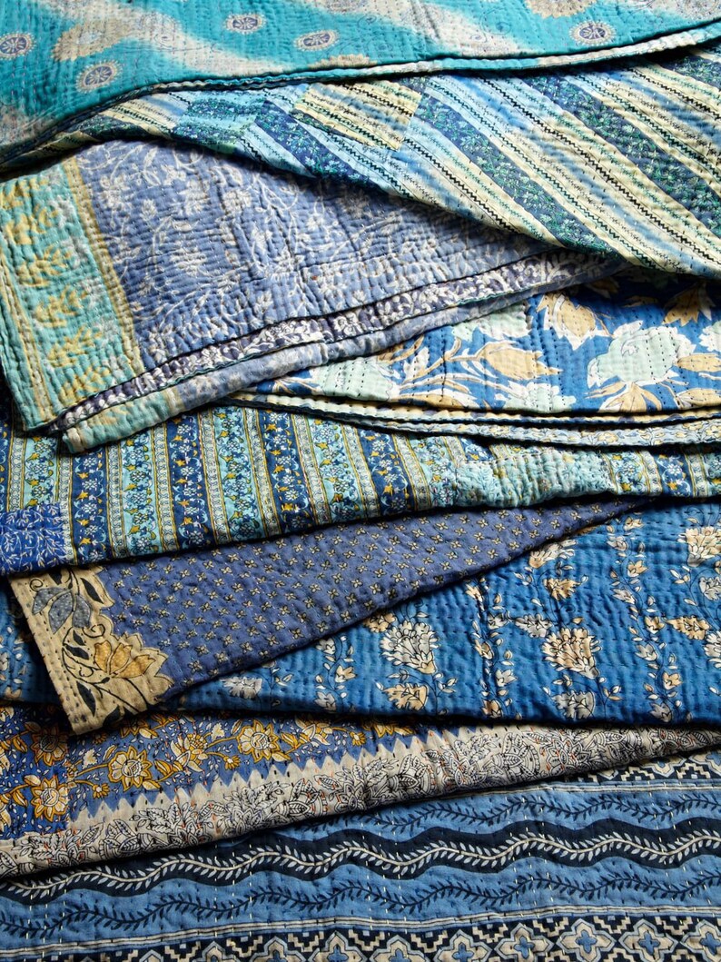 Kantha Quilts Kantha Blankets Cotton Printed Throws Etsy
