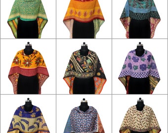 Wholesale Lot of Indian Vintage Cotton Kantha Shawl, Large Scarf Reversible Scarves 34X84"