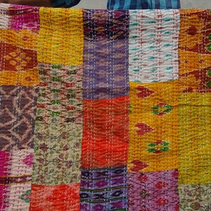 Patola Indische Seide Sari Kantha Bild 3