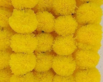 Stringhe di ghirlande di fiori di calendula decorativi artificiali indiani all'ingrosso per la decorazione floreale di Diwali della decorazione della festa nuziale di Natale