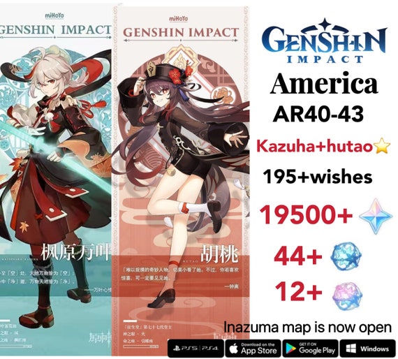 Kazuhahutao Ameirca 195wishes Ar40 Genshin Impact Account Etsy Uk