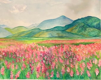 Original watercolor landscape painting