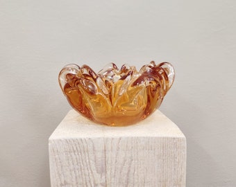 Vintage Glass Ashtray | Mid-century Modern | Fabrika Stakla | Prokuplje | Yugoslavia | 70s |