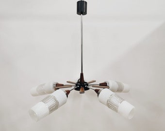 Mid-century Modern Chandelier | Ceiling Lamp | FIVE Arm Chandelier | Yugoslavia | 60s |