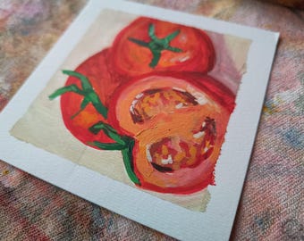 Tomatoes Gouache  Original paper painting