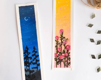 Water/Acrylic Color painted  Nature Bookmark