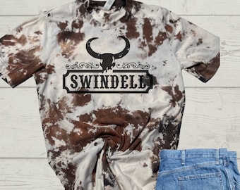 Cowhide shirt, bleached cowhide concert shirt, heads Carolina tails California,  concert shirt