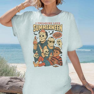 Summerween Shirt | Spooky Season Summer Tee | Halloween in July Shirt | Skeleton Beach Shirt | Unisex Graphic T-Shirt