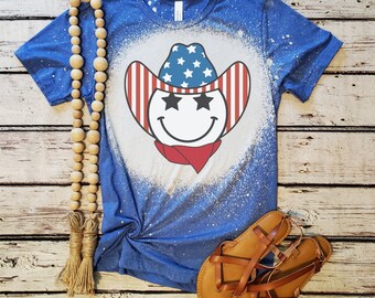 American cowboy T-shirt  cow girl T-shirt Memorial Day tank top| Fourth of July t-shirt| retro t-shirt | western t-shirt | patriotic