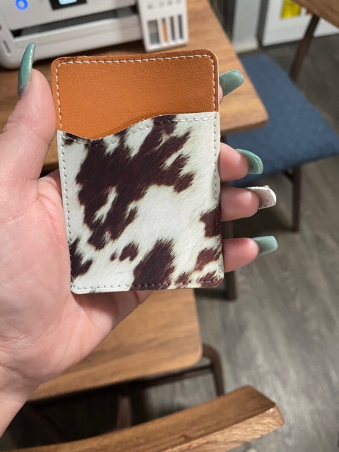 Cow print wallet cow hide wallet country style Etsy