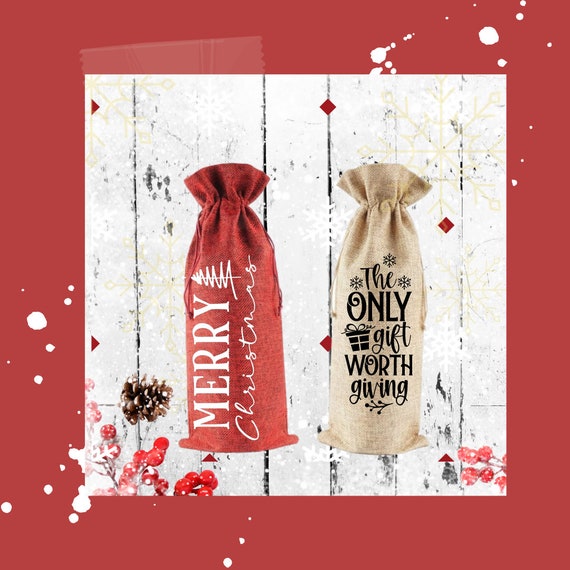 Personalized Wine Gift Bags wine Bottle Bags Christmas Gift Etsy