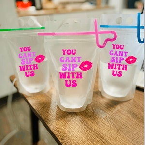 You cant sip with us| mean girls| drink pouches| alcohol pouches| girls night| girls trip| bachelorette| bridal| bridesmaids| galentines