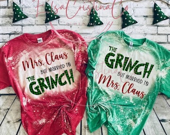 Mrs clause but married| couples Christmas shirts | funny Christmas shirts| bleached Mrs clause|  bleached holiday shirts, christmas in July