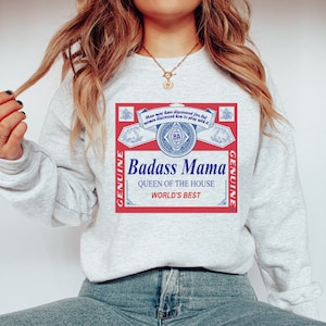 BAD ASS MAMA ジャンパー 。⁠◕⁠‿⁠◕⁠。 Bad Ass Mom, BAM Shirt, Boss Mom Sweatshirt, Hot Sassy Mom