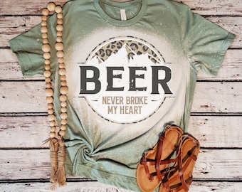 Beer Never Broke My Heart Bleached Western Shirt