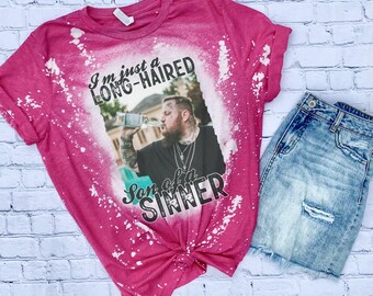 im just a sinner|bleached country music shirt|concert shirt| country music lyrics shirt|country music shirt