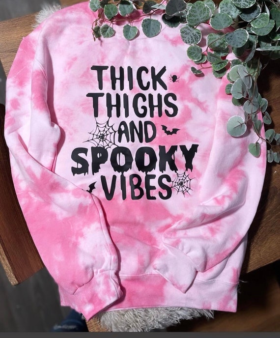 Thick Thighs and Spooky Vibes Sweatshirt Halloween Sweatshirt - Etsy