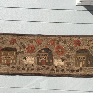 Wooltown 15x48 rug hooking pattern