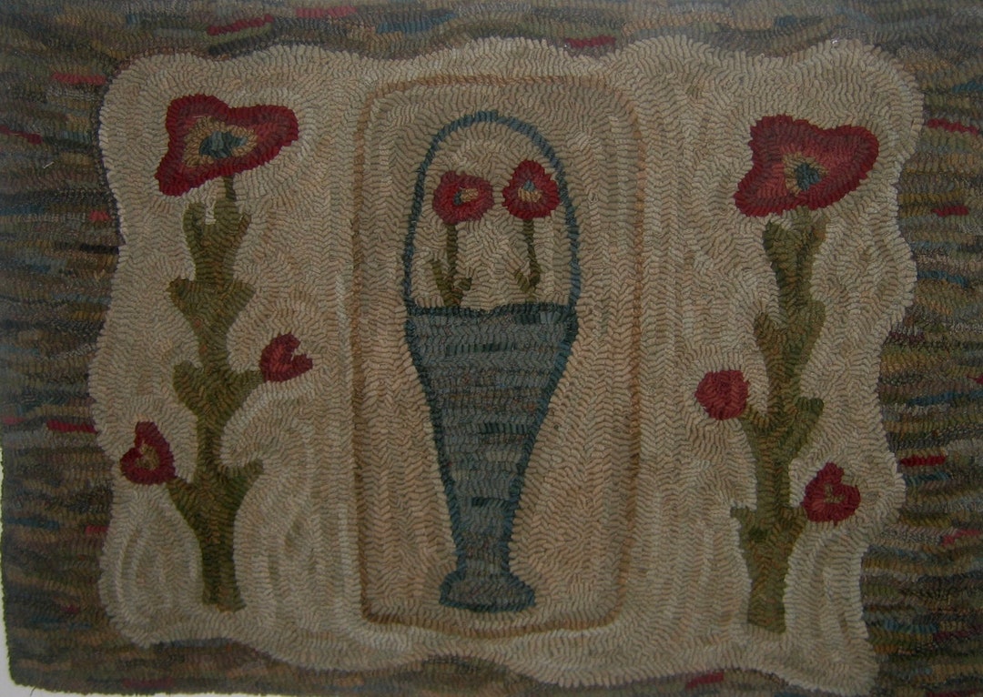 28x41 Rug Primitive Poppies 28x41 Rug Hooking Pattern - Etsy